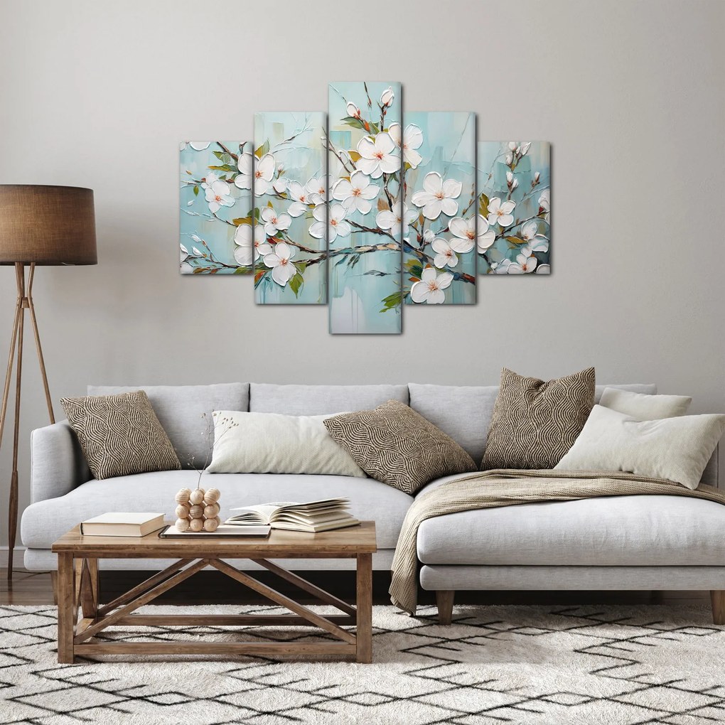 Tablou - Pictură, ramuri de copac înflorit (150x105 cm)