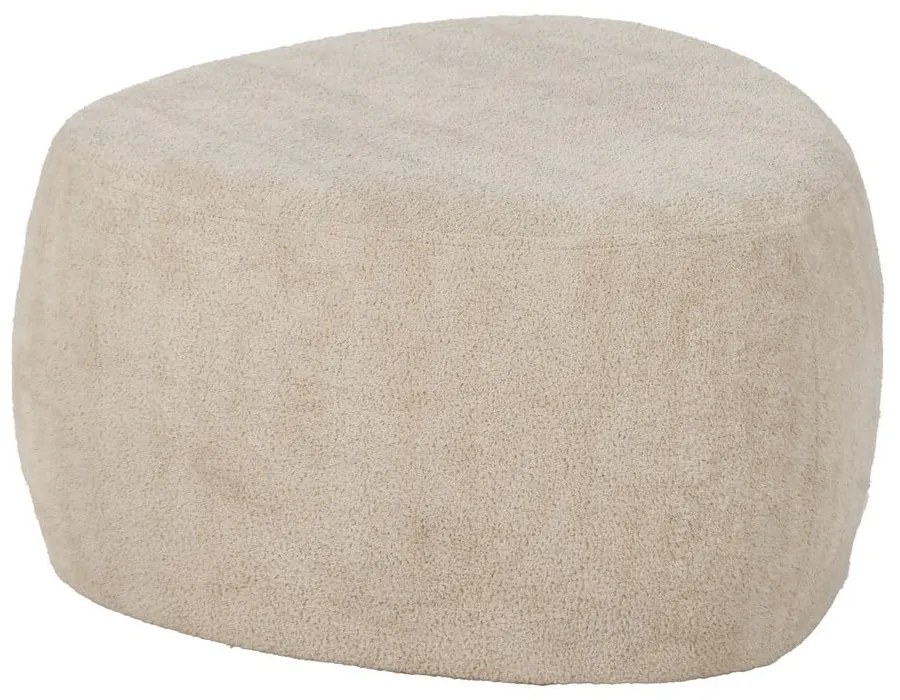 Taburet bej cu tapițerie din țesătură bouclé – Ixia