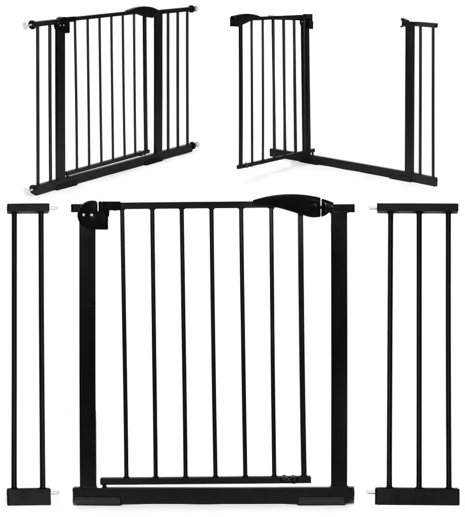 Șină de siguranță 74-105 cm pentru scări și uși din metal și lemn negru