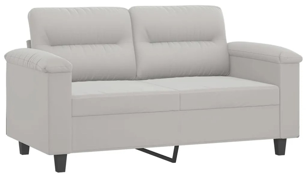 349216 vidaXL Canapea cu 2 locuri, gri deschis, 120 cm, țesătură microfibră