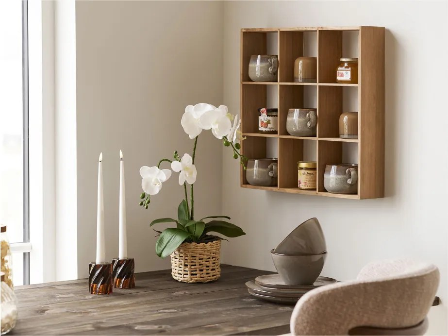 Raft de perete Moss, pin, natural, 46x10x46 cm