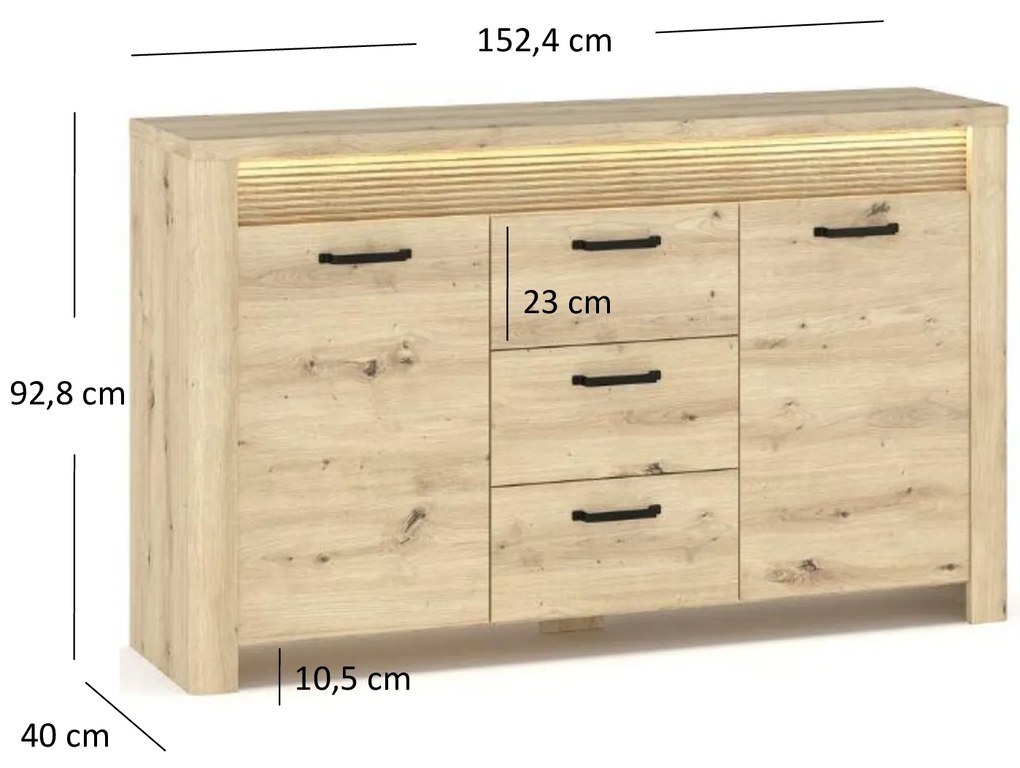 Comodă Mindi (Stejar artisan). 1053052