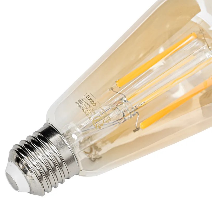 Lampă LED Smart E27 reglabilă în Kelvin ST64 goldline 7W 700 lm 1800-4000K