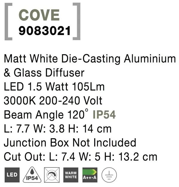Spot LED ambiental / incastrabil pentru iluminat exterior IP54 COVE II