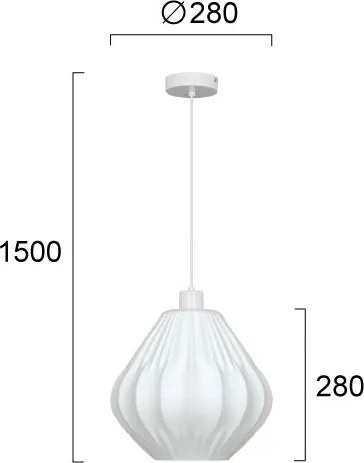 Pendul pe cablu CARSON 1xE27/40W/230V alb