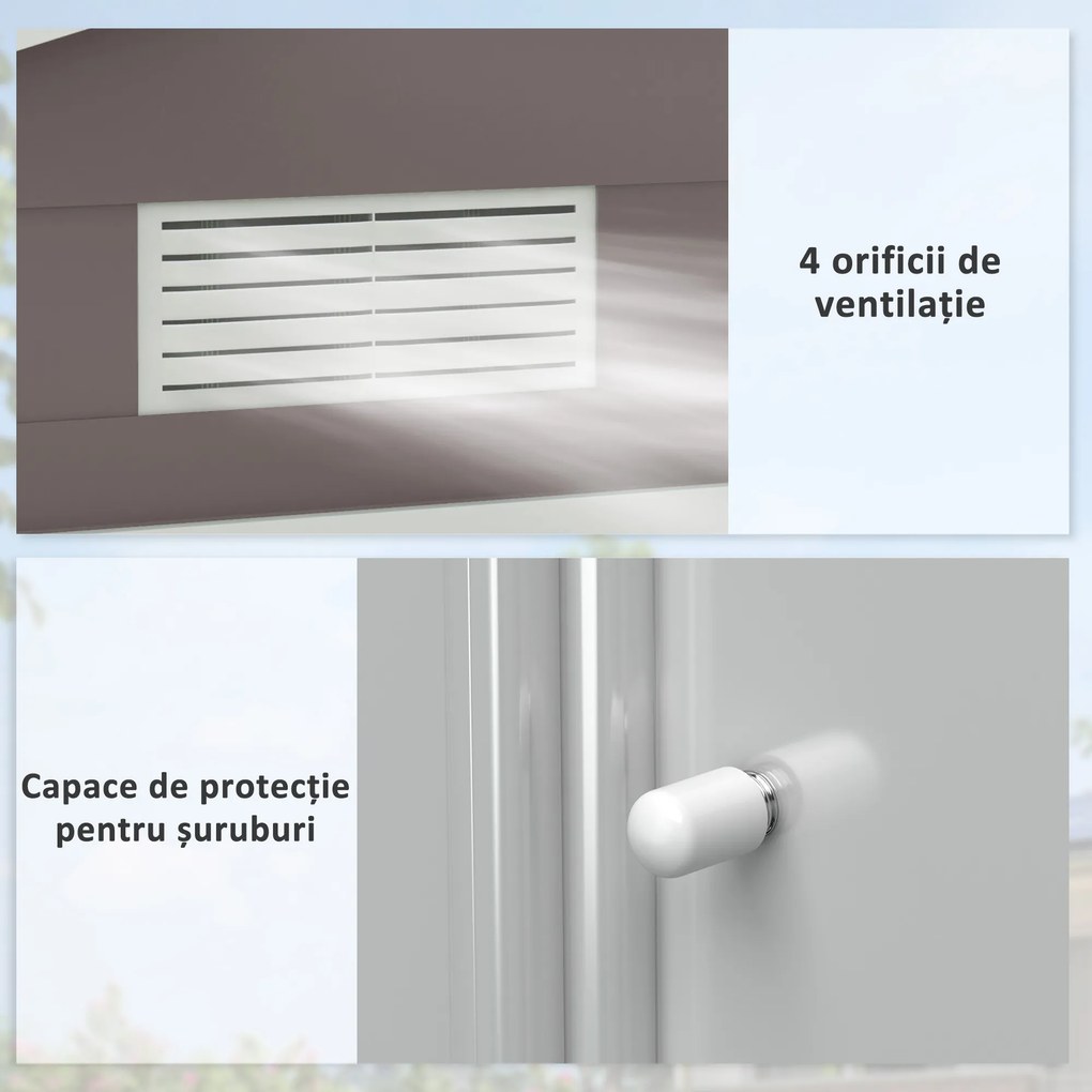 Outsunny Magazie Gradina - Căsuță de Grădină Metal 213x130x185 cm cu Uși Glisante | Aosom Romania