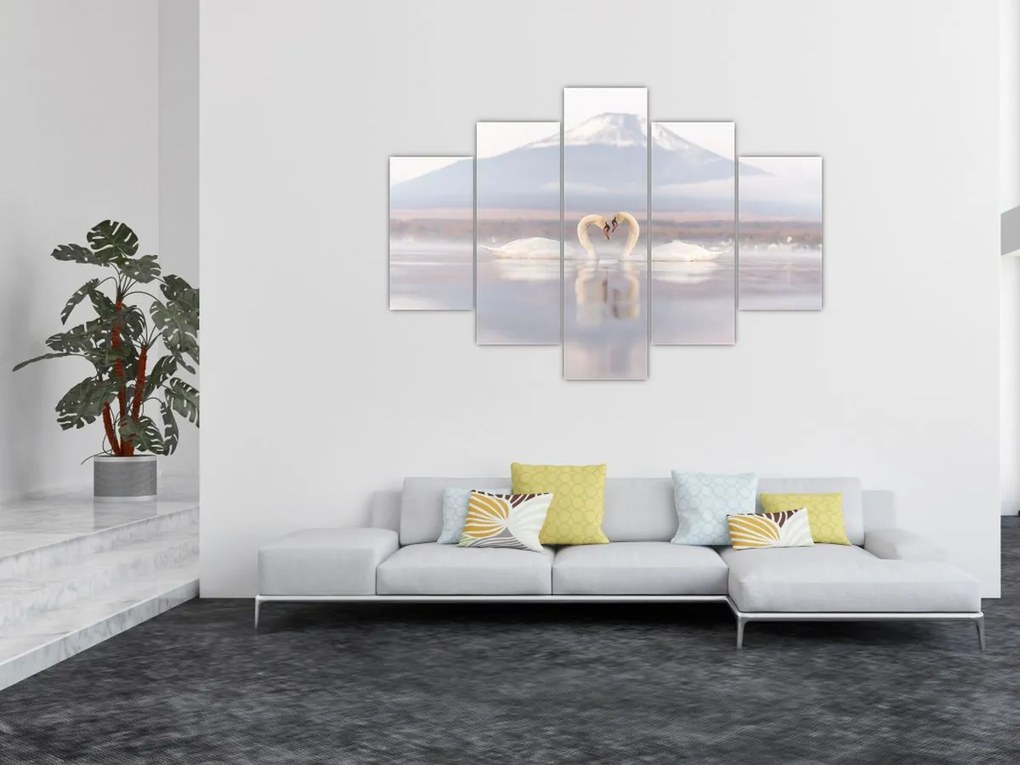 Tablou - Lebede îndrăgostite (150x105 cm)