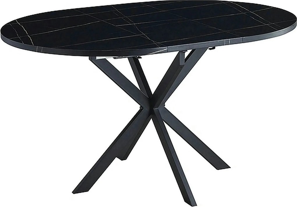 Masa extensibila pentru sufragerie GASTON, negru, 100/135x100x75 cm