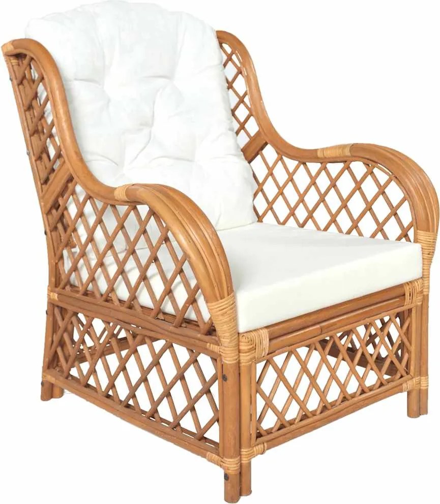 vidaXL Canapea cu pernă, maro deschis, ratan natural și in