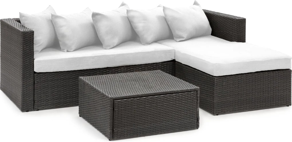 Blumfeldt Theia Lounge, set de mobilă pentru grădină, 5 perne, negru