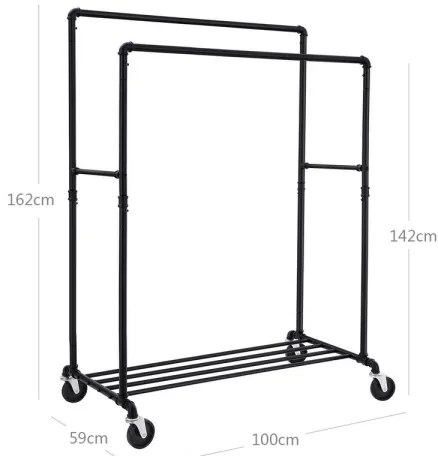 Cuier mobil pe suport LINEA, negru