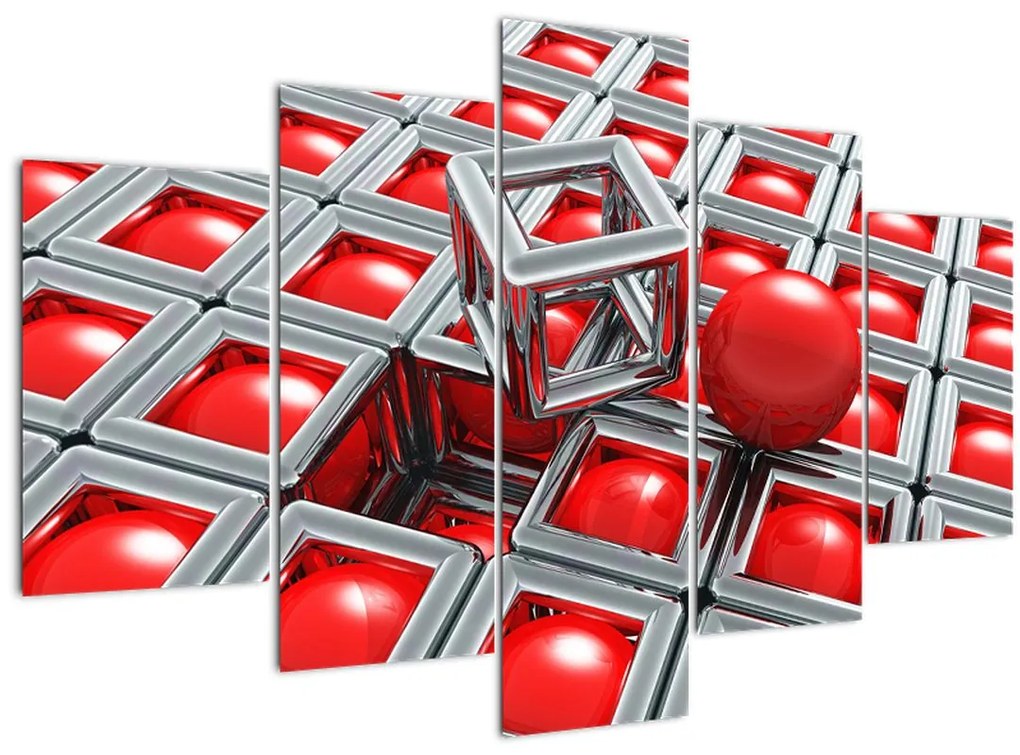 Tablou - Abstract metalic 3D (150x105 cm)