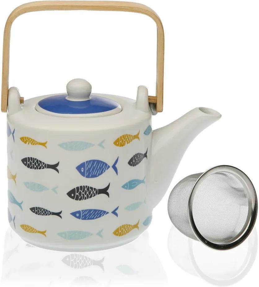 Ceainic din porțelan cu sită pentru ceai Versa Blue Bay