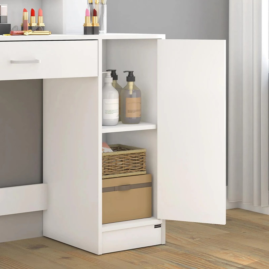 Deuba Masuta de toaleta Jocelyn cu iluminare LED 90x38x137 cm - alba