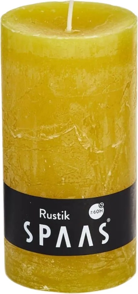 Lumanare coloana SPAAS RUSTIK 13 cm galbena