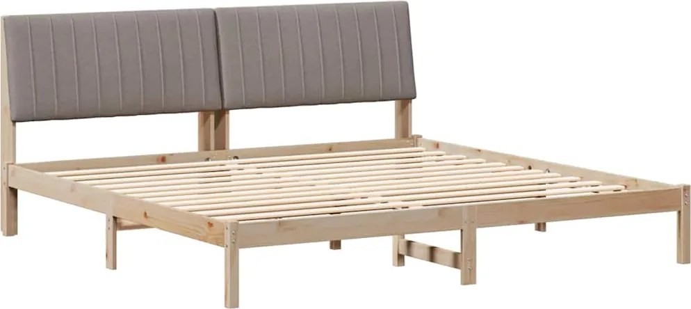 vidaXL Cadru de pat cu headboard Maro 200 x 200 cm Lemn de pin masiv