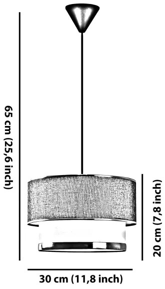 Lustră pe cablu ECHO 1xE27/60W/230V negru/crem