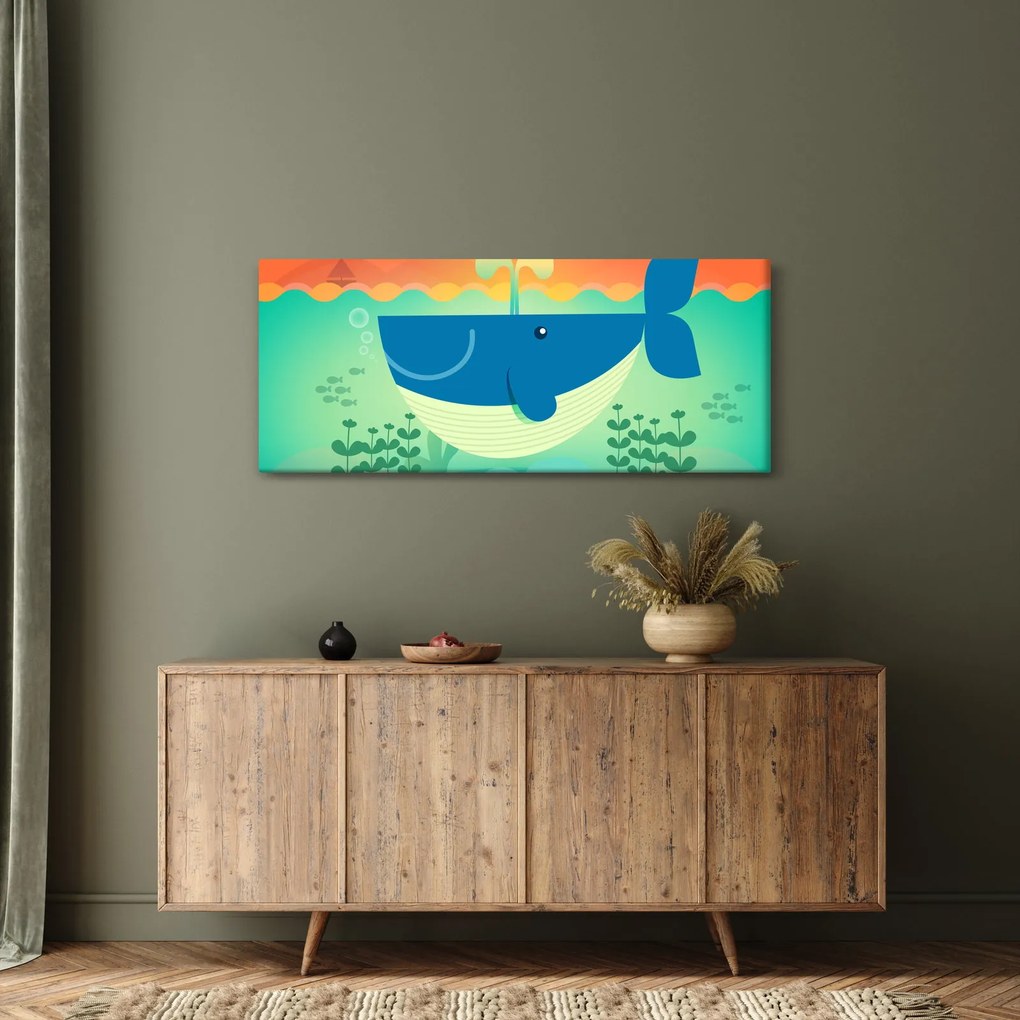 Tablou - Balena veselă (120x50 cm)