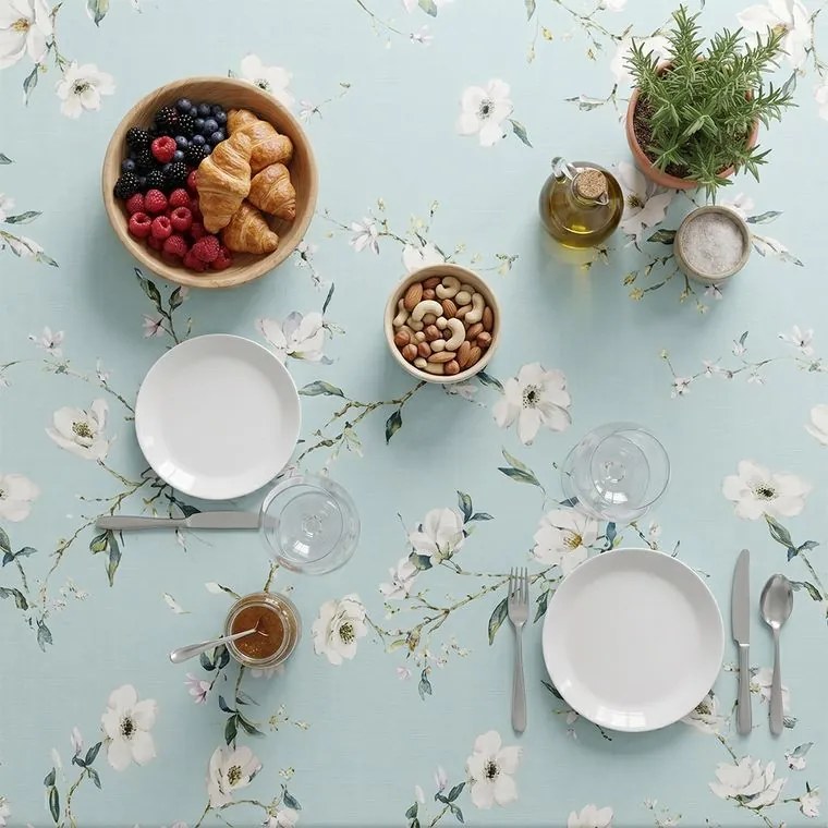 Barbadella Home Față de masă teflonată MAGNOLIE CELESTĂ 140 x 180 cm