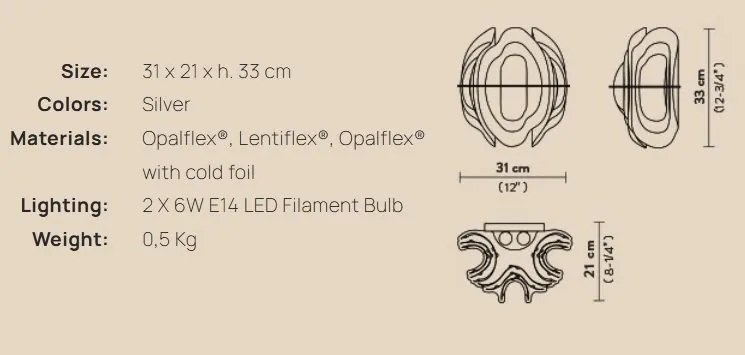 Aplica moderna design Art Deco realizata manual Fiordlys Gold