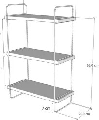 Etajeră de perete PULALIS 66x40 cm maro/neagră