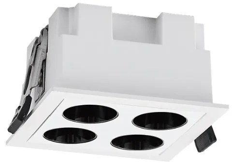 Corp incastrabil cu 4 spoturi LED BLAU alb