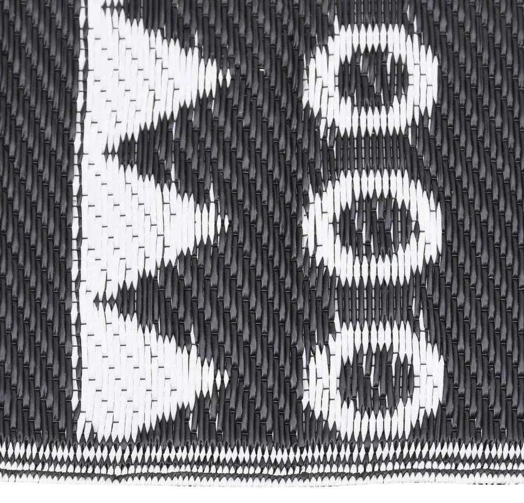 Covor de exterior, negru, 140x200 cm, PP black pattern, 140 x 200 cm