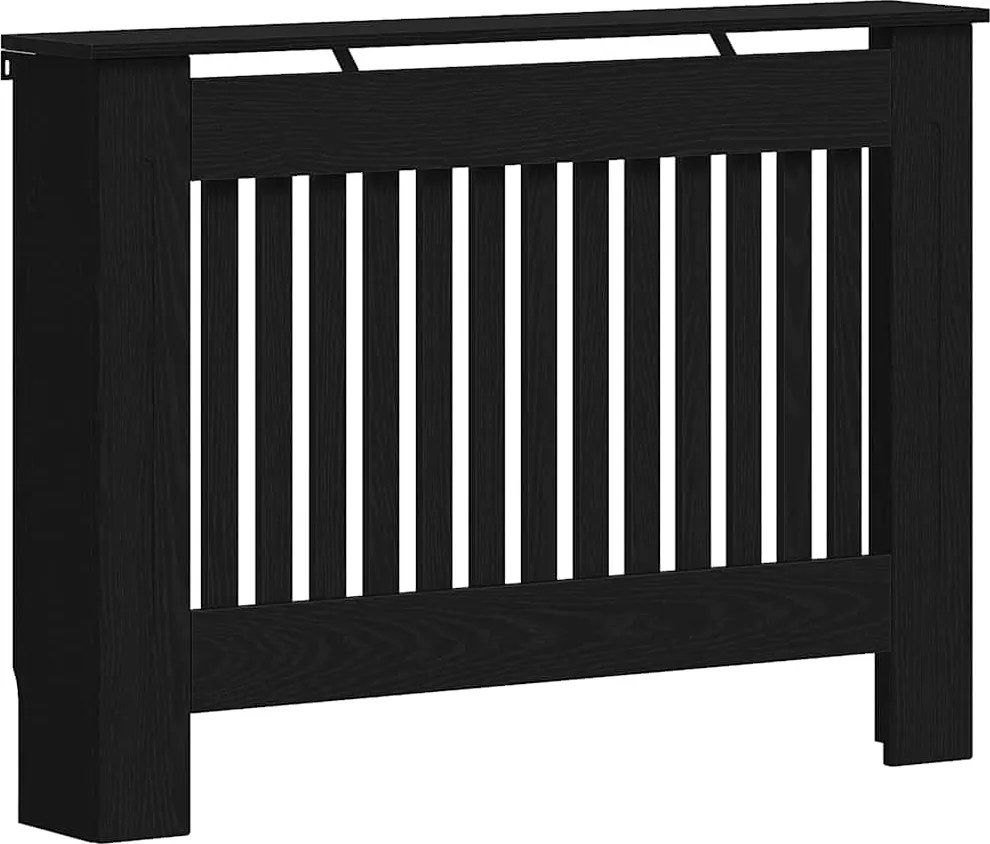 vidaXL Capac pentru radiator Stejar Negru 112 x 19 x 81,5 cm