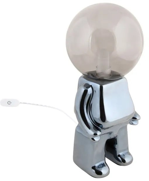 Veioză gri LED cu intensitate reglabilă cu abajur din sticlă (înălțime 27 cm) Ross – Leitmotiv