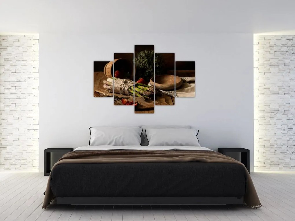Tablou cu sparanghel pe masă (150x105 cm)