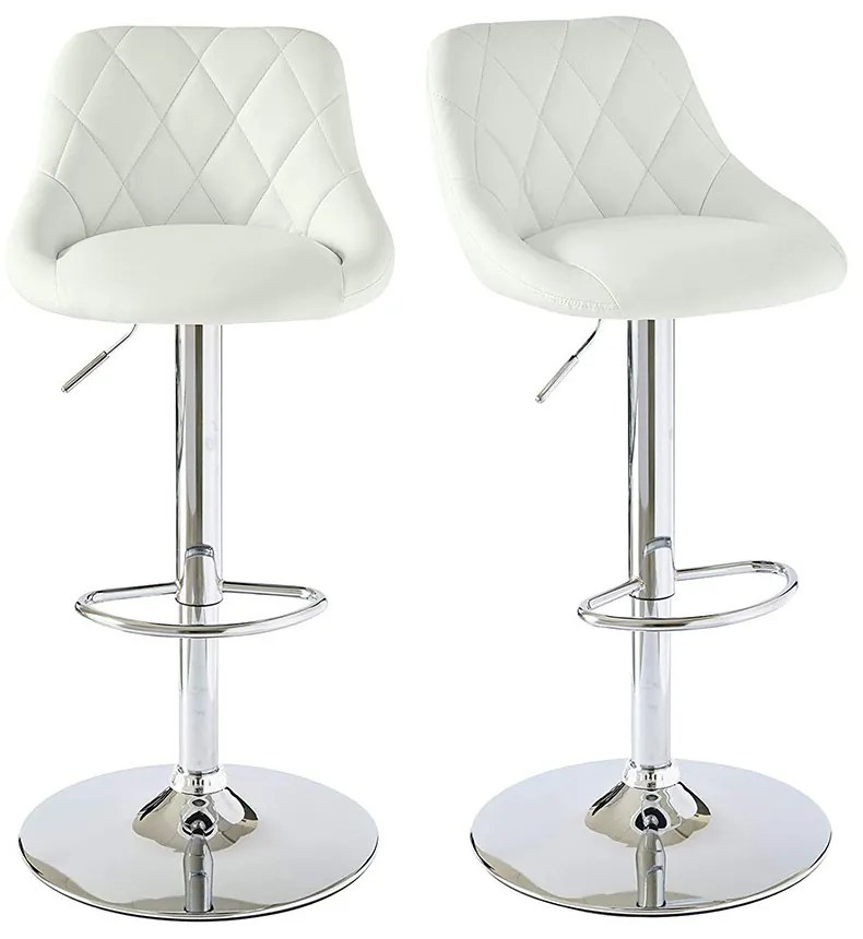 2 buc scaune de bar cu spatar-alb