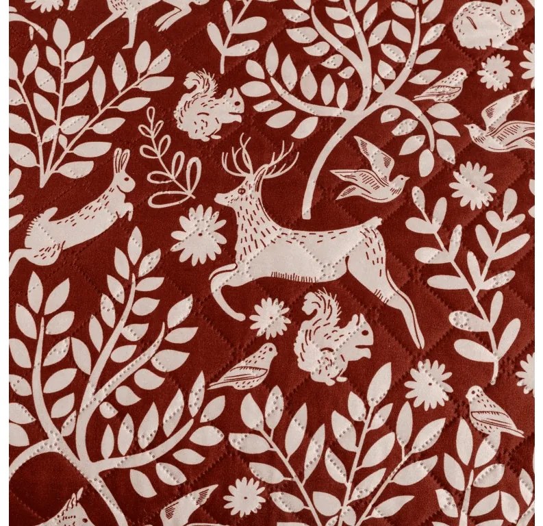 Cuvertura de pat cu model FOREST ANIMALS, maro Dimensiune: 170 x 210 cm