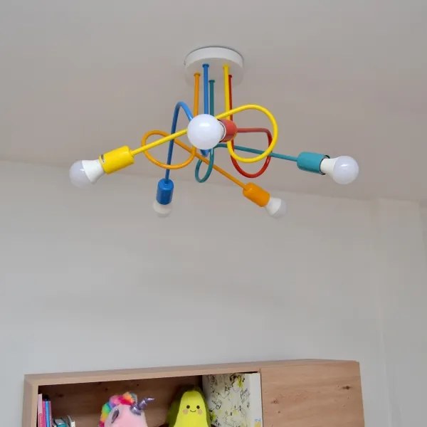 Lustr LED pentru copii OXFORD 5xE27/15W/230V montat pe tavan