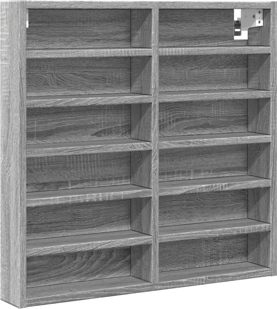 vidaXL Dulap cu vitrină, sonoma gri, 60x8,5x58 cm, lemn prelucrat