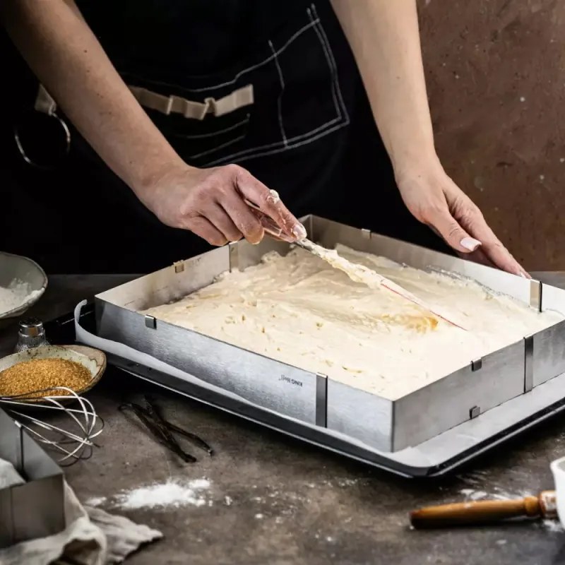 Resigilat: Forma de copt Kinghoff KH 1907, Reglabila 27,5-52,4 cm, Otel inoxidabil, Argintiu