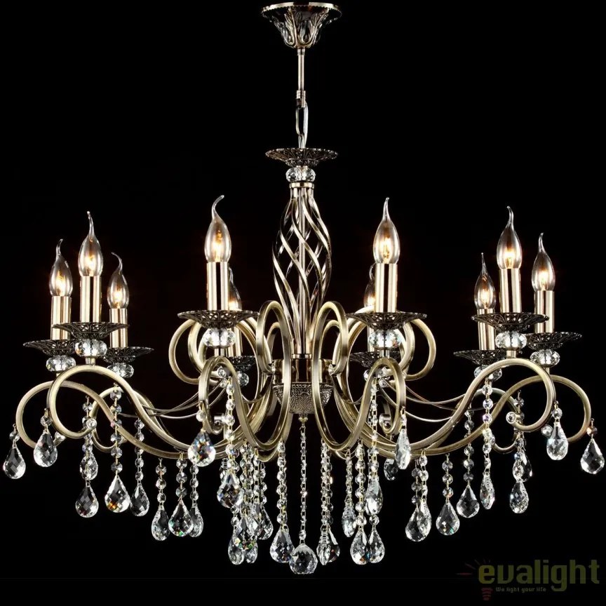 Candelabru elegant design clasic cu 10 brate Grace bronz MYRC247-PL-10-R