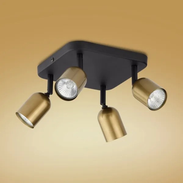 LED RGBW dimmabil spot TOP 4xGU10/6,5W/230V 2700-6500K auriu/negru