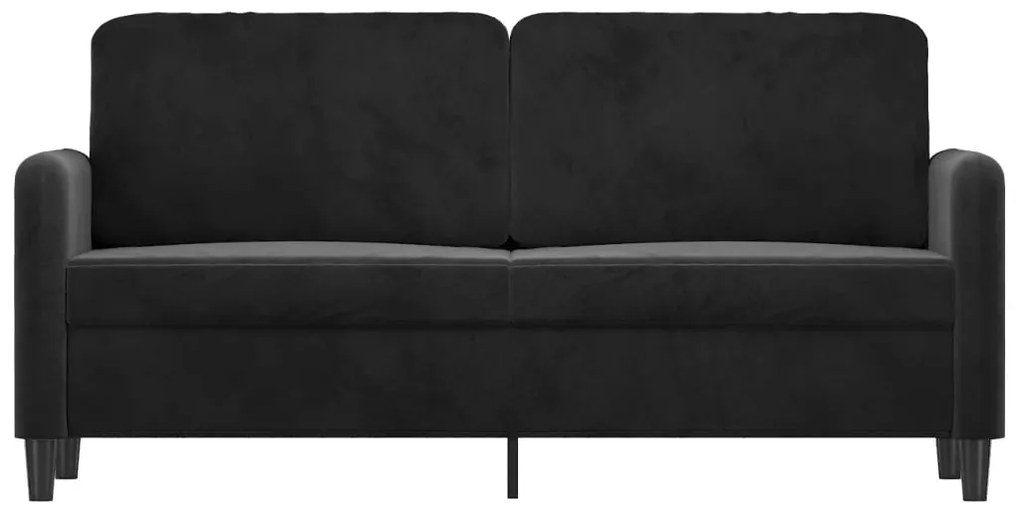 Canapea cu 2 locuri, negru, 140 cm, catifea Negru, 158 x 77 x 80 cm