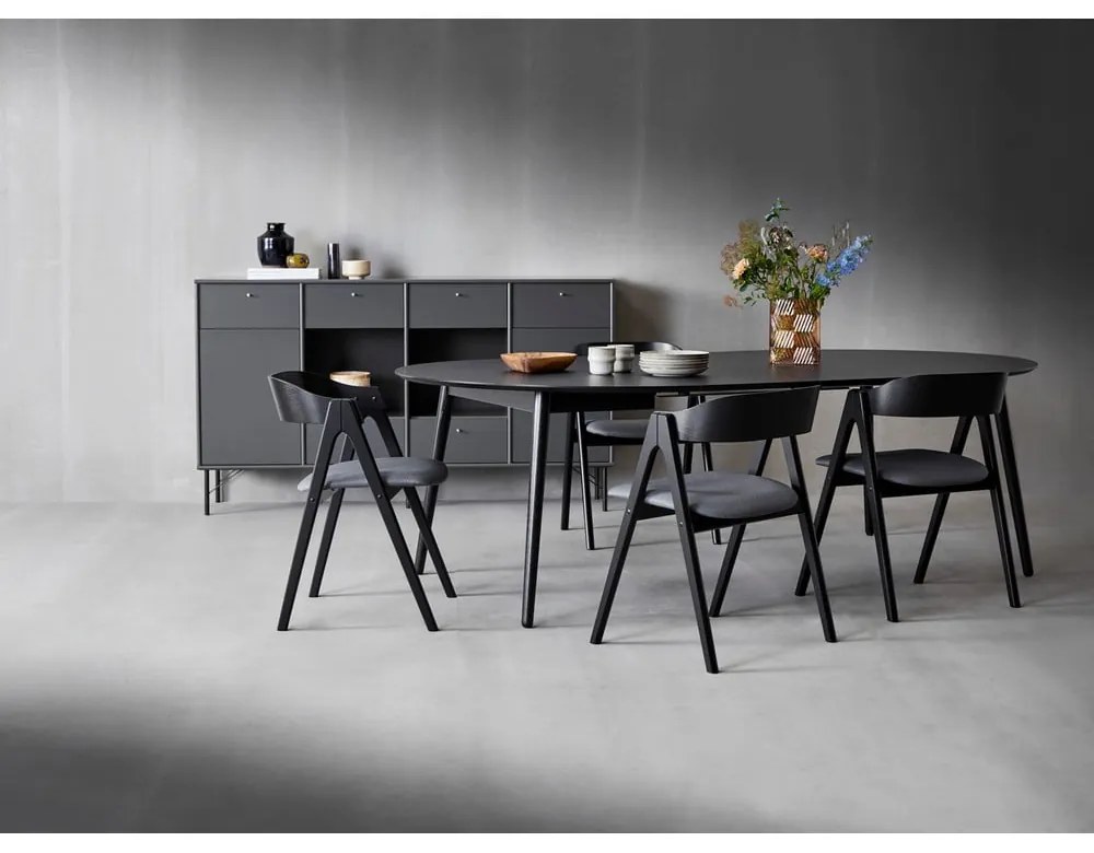 Masă de dining rotundă extensibilă cu blat cu aspect de lemn de stejar cu blat suplimentar ø 135 cm Meza – Hammel Furniture