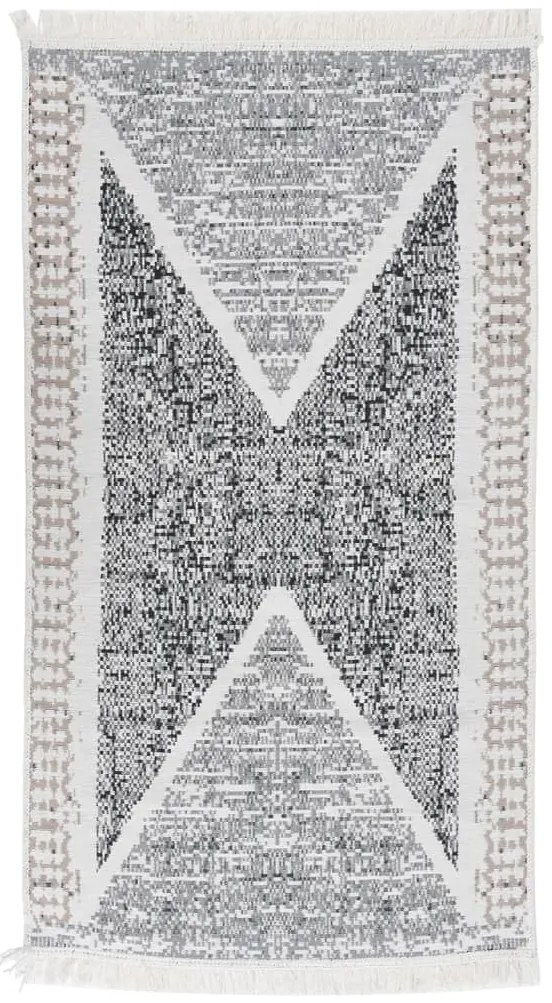 vidaXL Covor, negru și gri, 120x180 cm, bumbac