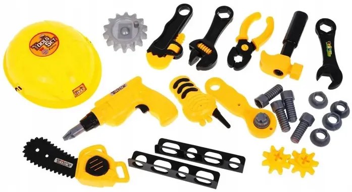 Set de unelte pentru copii și masă de asamblare, 23 de piese