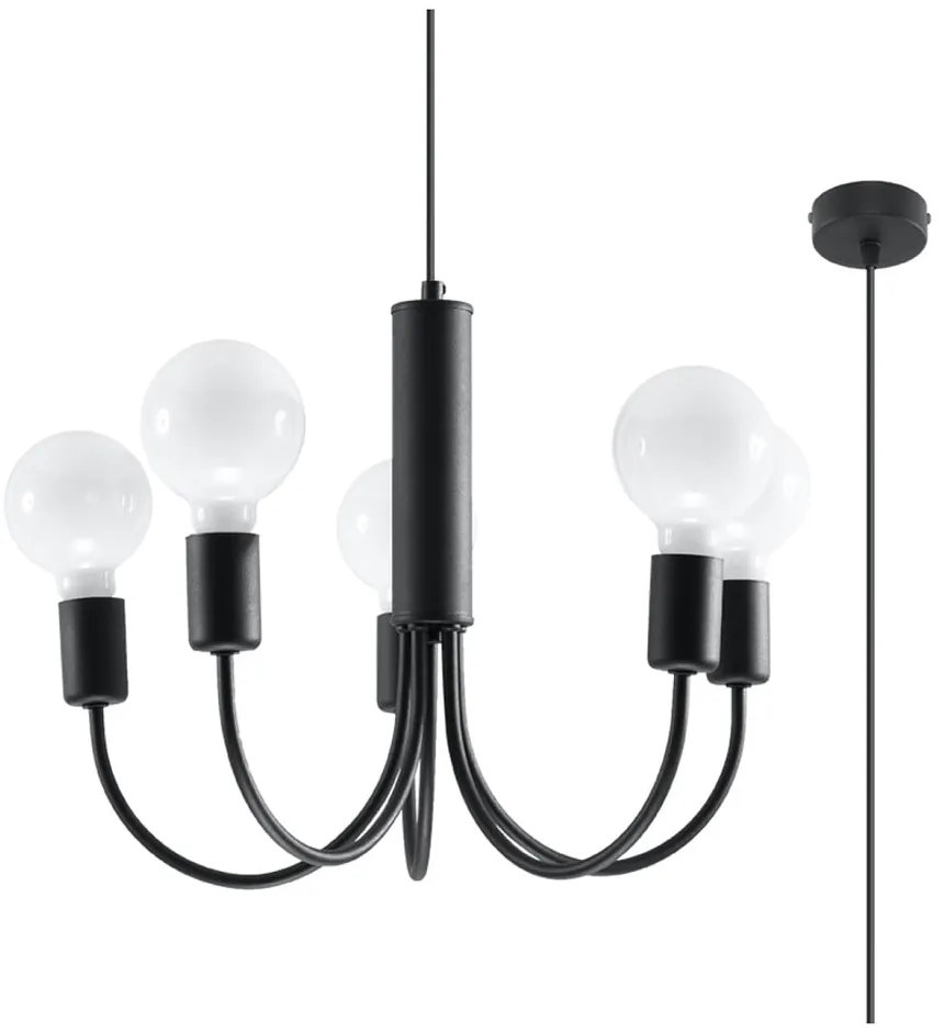 Lustră neagră ø 45 cm Karim – Sollux