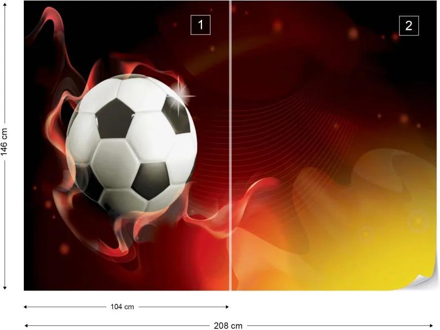 Fototapet GLIX - 3D Football Red And Yellow + adeziv GRATUIT Nem szőtt tapéta  - 208x146 cm