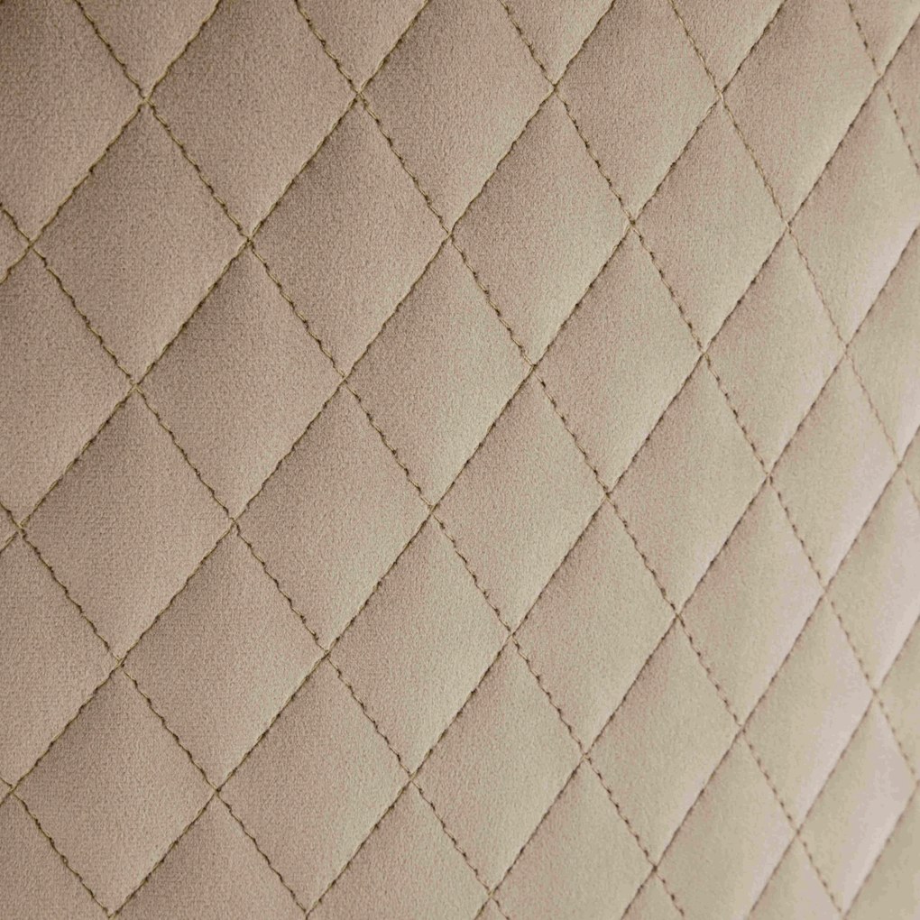 Set de 2 scaune tapițate pentru sufragerie din catifea, design cu cusături și nasturi, 50x46x91 cm, maro deschis