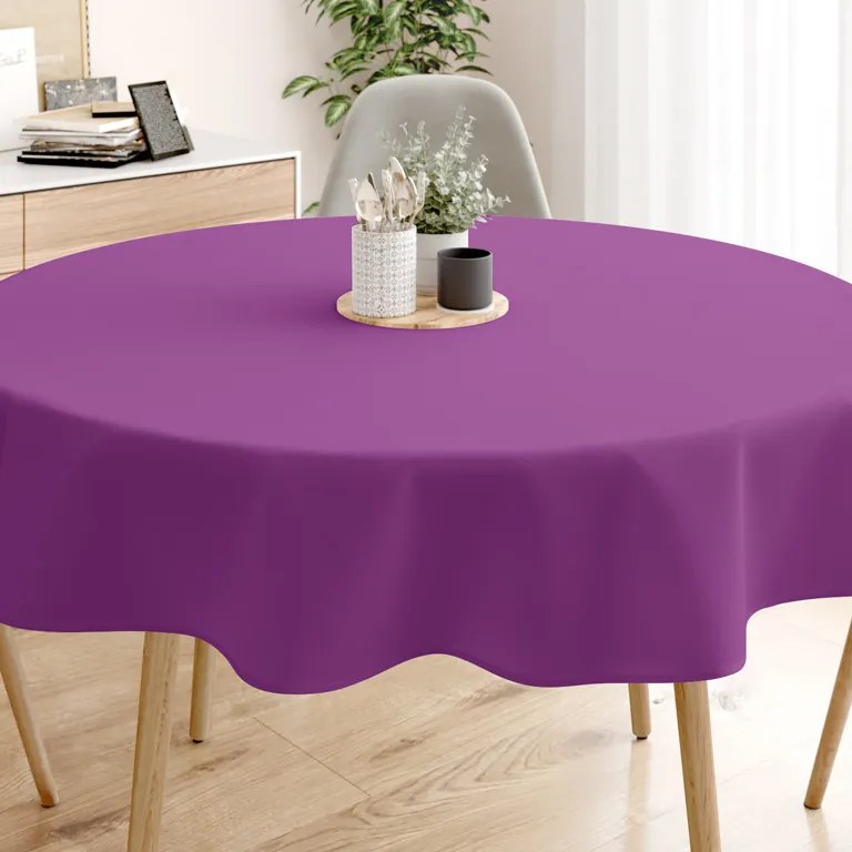 Goldea față de masă din bumbac violet - rotundă Ø 60 cm