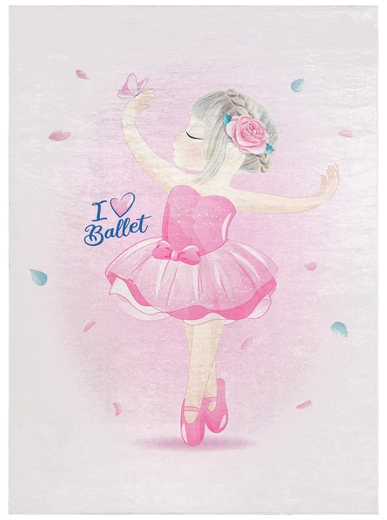 BAMBINO 42830 covor lavabil Balerina pentru copii anti-alunecare - roz
