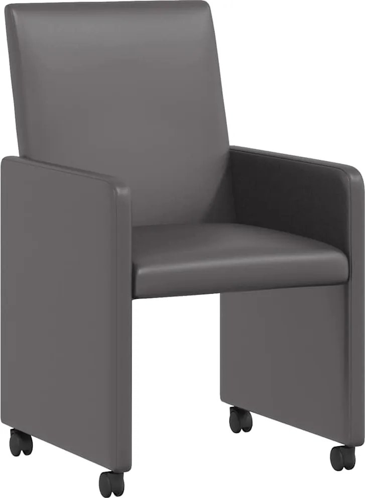vidaXL Scaune de dining cu roți cu roți 2 pcs Gri 57 x 66 x 94 cm