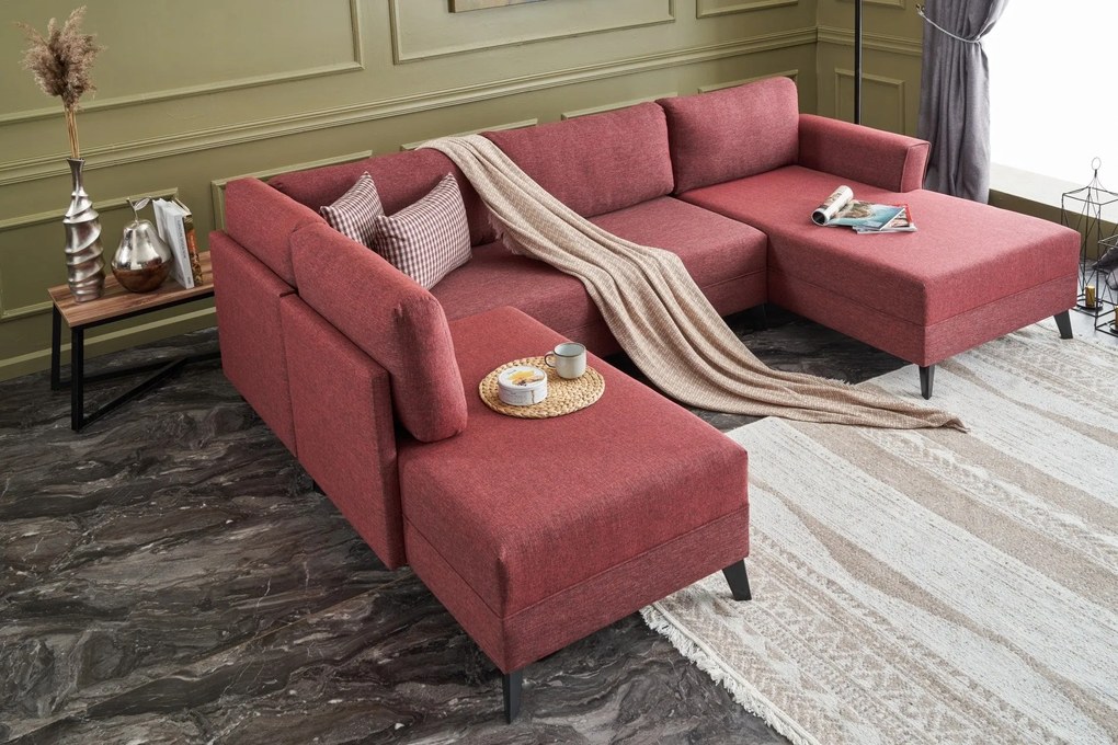 Canapea extensibilă de colț Eris - Claret Red