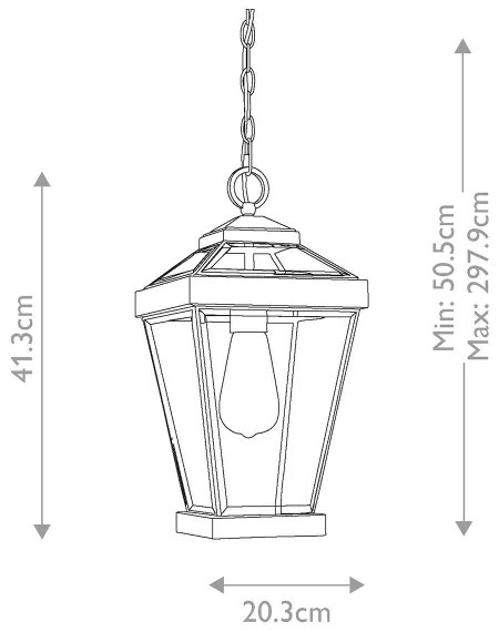 Lustră pe lanț de exterior RAVINE 1xE27/60W/230V IP23 neagră Quoizel