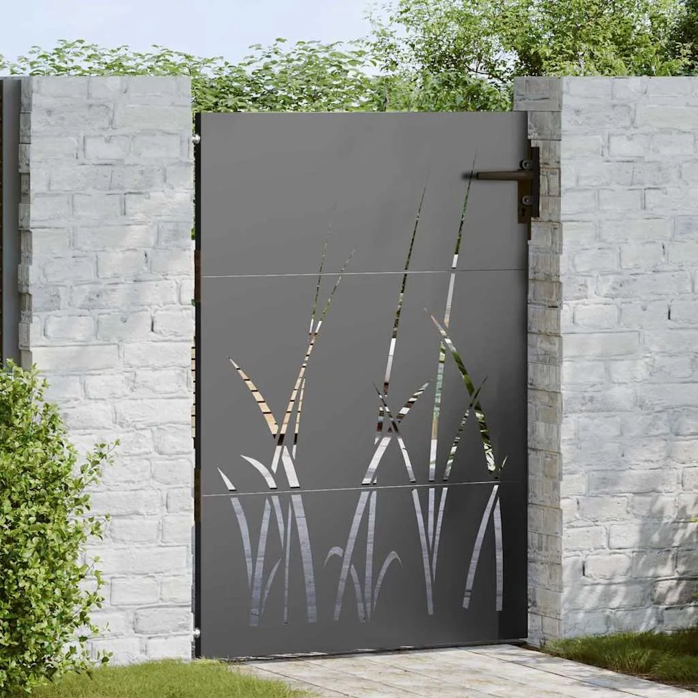 vidaXL Poartă de grădină Negru 105 x 125 cm Oțel vopsit în pulbere